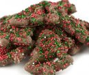 Chocolate Christmas Tree Pretzels with Non Pareils (15 LB) - S/O